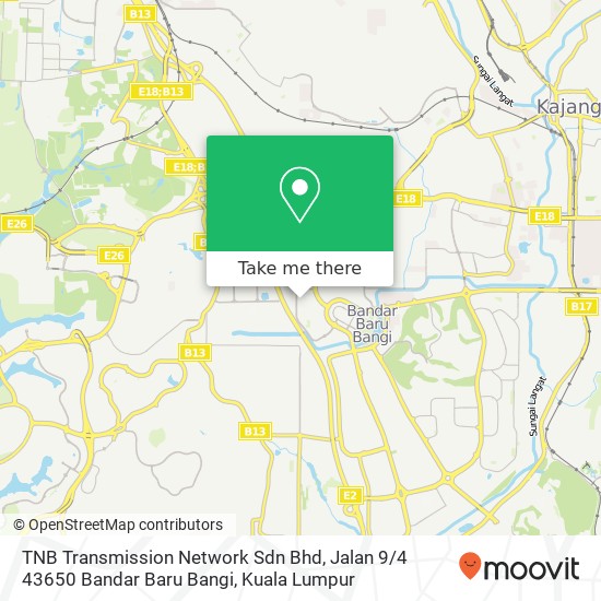 Peta TNB Transmission Network Sdn Bhd, Jalan 9 / 4 43650 Bandar Baru Bangi