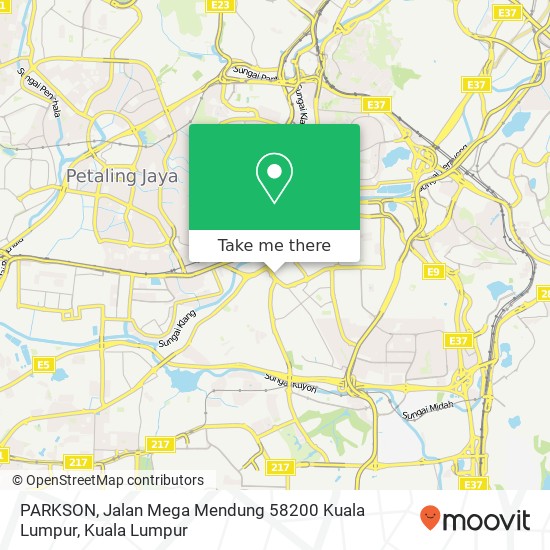 PARKSON, Jalan Mega Mendung 58200 Kuala Lumpur map