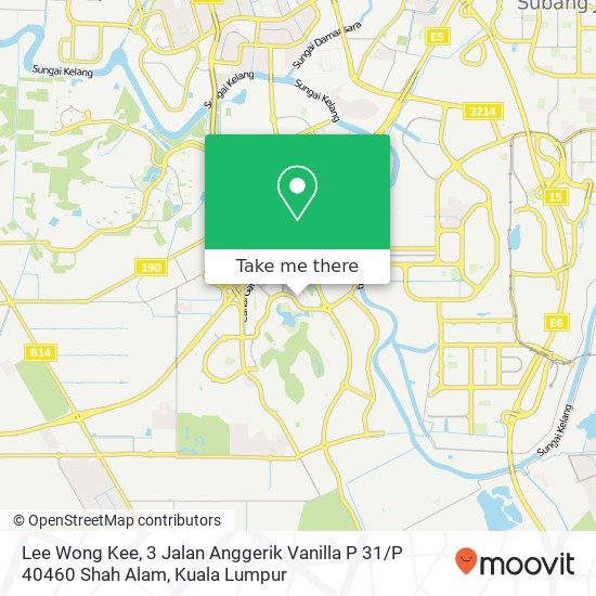 Lee Wong Kee, 3 Jalan Anggerik Vanilla P 31 / P 40460 Shah Alam map