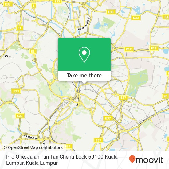 Peta Pro One, Jalan Tun Tan Cheng Lock 50100 Kuala Lumpur