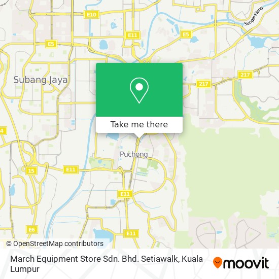 March Equipment Store Sdn. Bhd. Setiawalk map