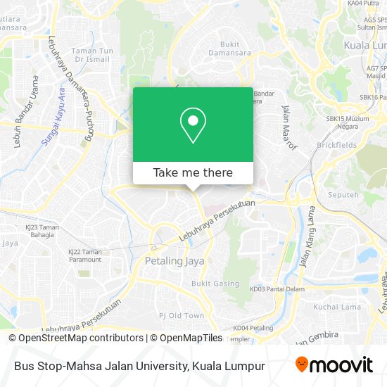Peta Bus Stop-Mahsa Jalan University