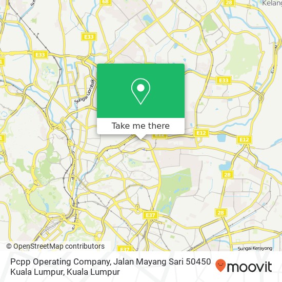 Pcpp Operating Company, Jalan Mayang Sari 50450 Kuala Lumpur map