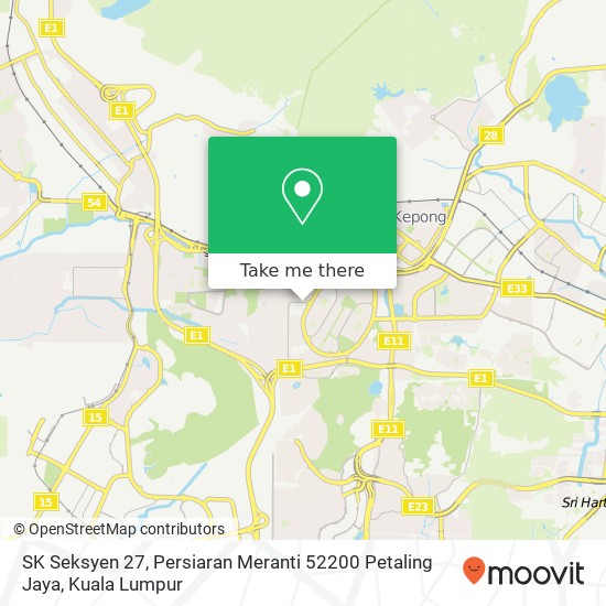 SK Seksyen 27, Persiaran Meranti 52200 Petaling Jaya map