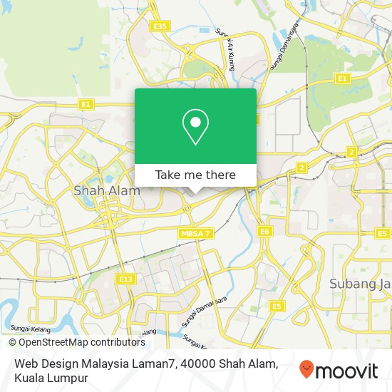 Peta Web Design Malaysia Laman7, 40000 Shah Alam