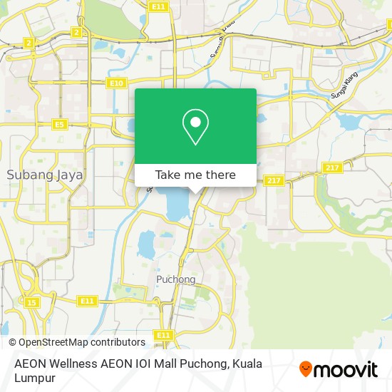 AEON Wellness AEON IOI Mall Puchong map