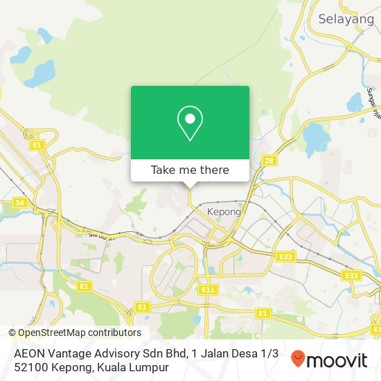 AEON Vantage Advisory Sdn Bhd, 1 Jalan Desa 1 / 3 52100 Kepong map