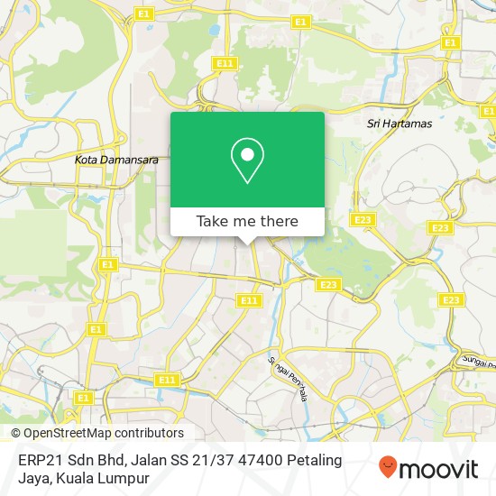 ERP21 Sdn Bhd, Jalan SS 21 / 37 47400 Petaling Jaya map