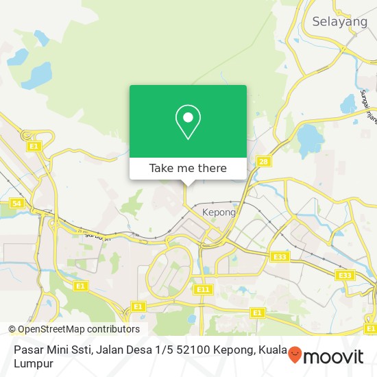 Peta Pasar Mini Ssti, Jalan Desa 1 / 5 52100 Kepong