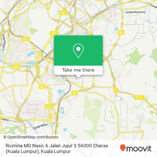 Roznina MD Nasir, 6 Jalan Jujur 3 56000 Cheras (Kuala Lumpur) map