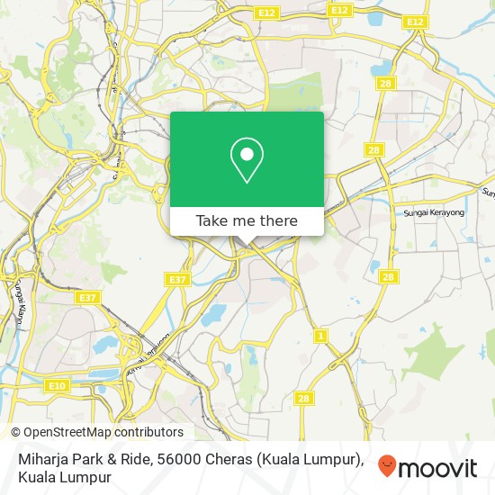 Peta Miharja Park & Ride, 56000 Cheras (Kuala Lumpur)