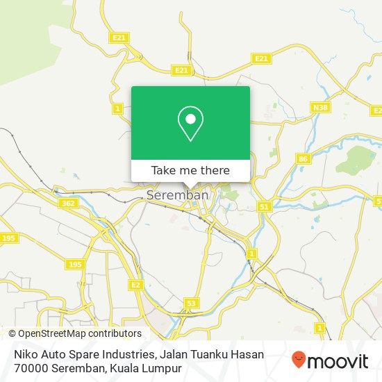 Niko Auto Spare Industries, Jalan Tuanku Hasan 70000 Seremban map