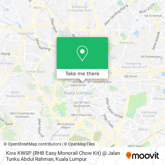 Peta Kios KWSP (RHB Easy Monorail Chow Kit) @ Jalan Tunku Abdul Rahman