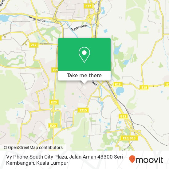 Peta Vy Phone-South City Plaza, Jalan Aman 43300 Seri Kembangan