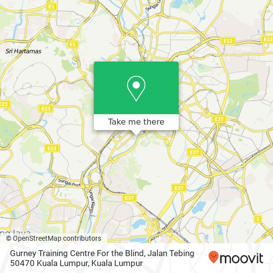 Gurney Training Centre For the Blind, Jalan Tebing 50470 Kuala Lumpur map