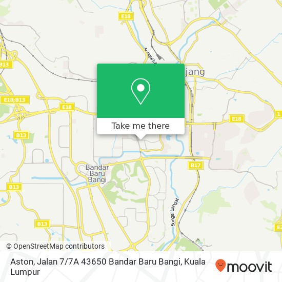 Peta Aston, Jalan 7 / 7A 43650 Bandar Baru Bangi