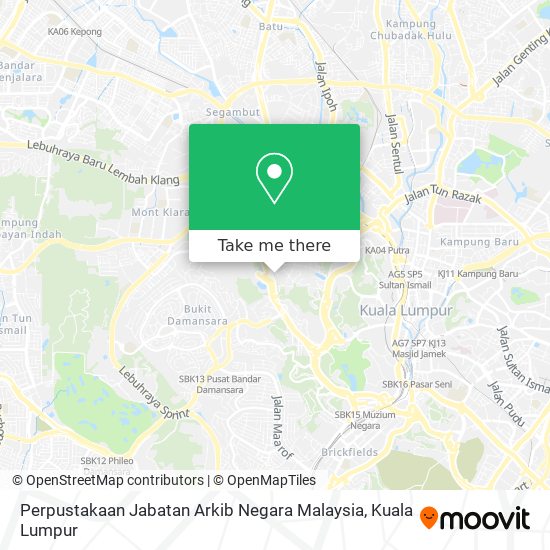 Perpustakaan Jabatan Arkib Negara Malaysia map