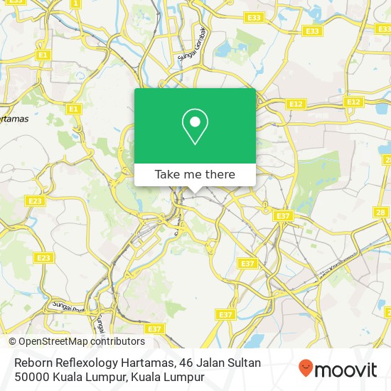 Peta Reborn Reflexology Hartamas, 46 Jalan Sultan 50000 Kuala Lumpur