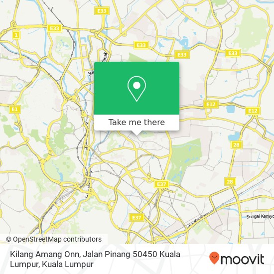 Peta Kilang Amang Onn, Jalan Pinang 50450 Kuala Lumpur