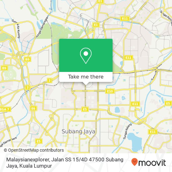 Peta Malaysianexplorer, Jalan SS 15 / 4D 47500 Subang Jaya