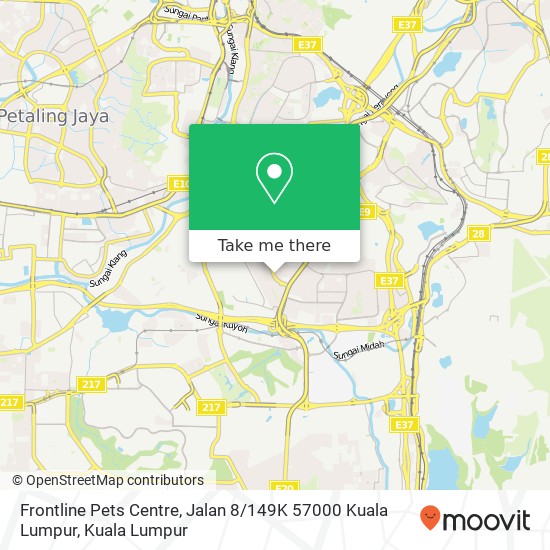 Peta Frontline Pets Centre, Jalan 8 / 149K 57000 Kuala Lumpur