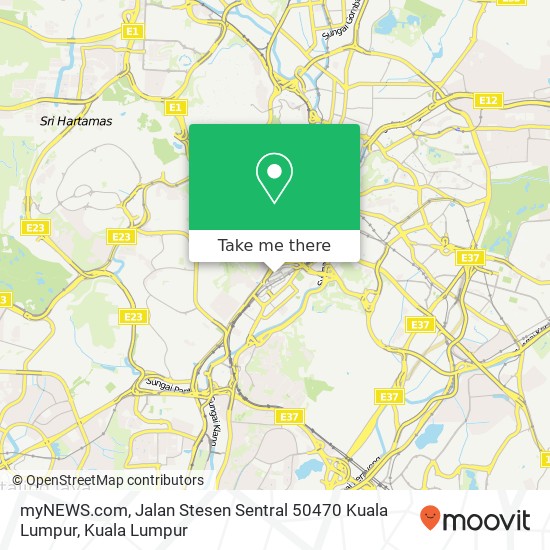 Peta myNEWS.com, Jalan Stesen Sentral 50470 Kuala Lumpur