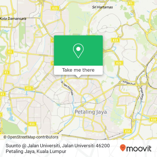 Suunto @ Jalan Universiti, Jalan Universiti 46200 Petaling Jaya map