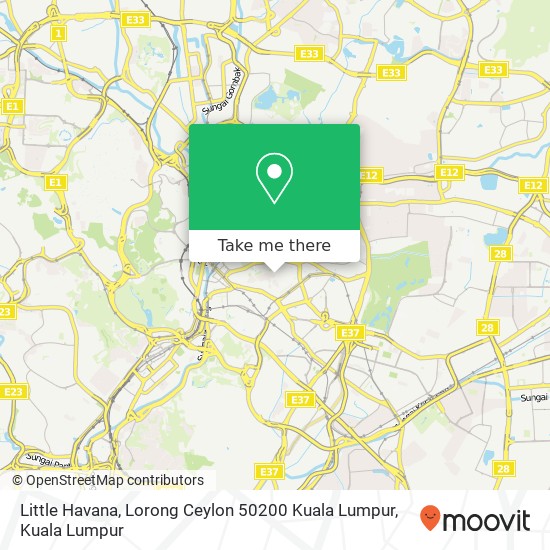 Peta Little Havana, Lorong Ceylon 50200 Kuala Lumpur