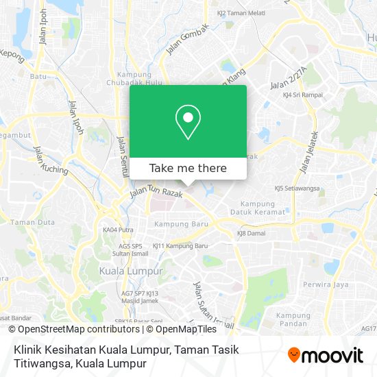 Klinik Kesihatan Kuala Lumpur, Taman Tasik Titiwangsa map