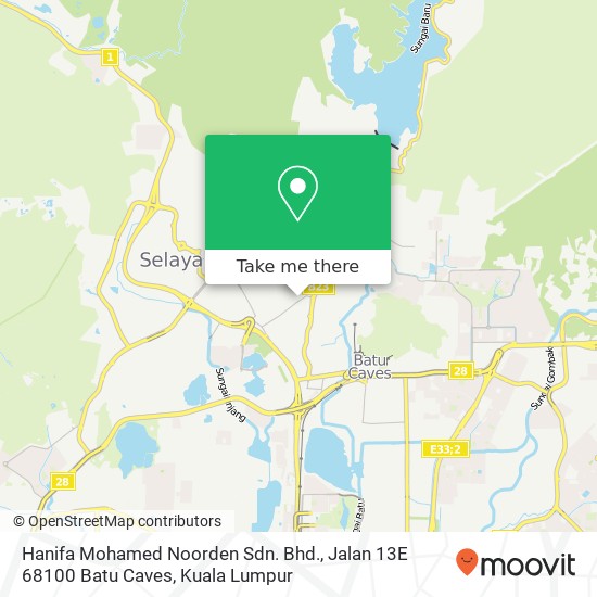 Hanifa Mohamed Noorden Sdn. Bhd., Jalan 13E 68100 Batu Caves map