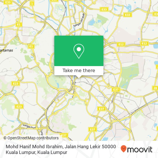 Peta Mohd Hanif Mohd Ibrahim, Jalan Hang Lekir 50000 Kuala Lumpur