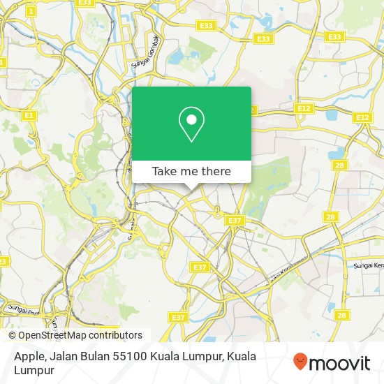 Peta Apple, Jalan Bulan 55100 Kuala Lumpur