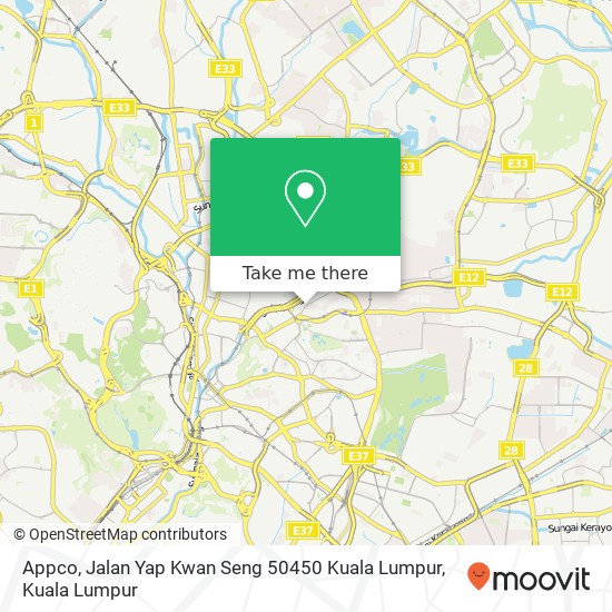 Peta Appco, Jalan Yap Kwan Seng 50450 Kuala Lumpur