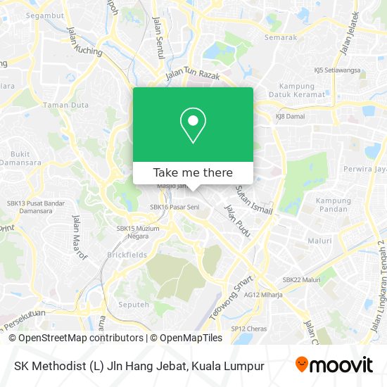 Peta SK Methodist (L) Jln Hang Jebat