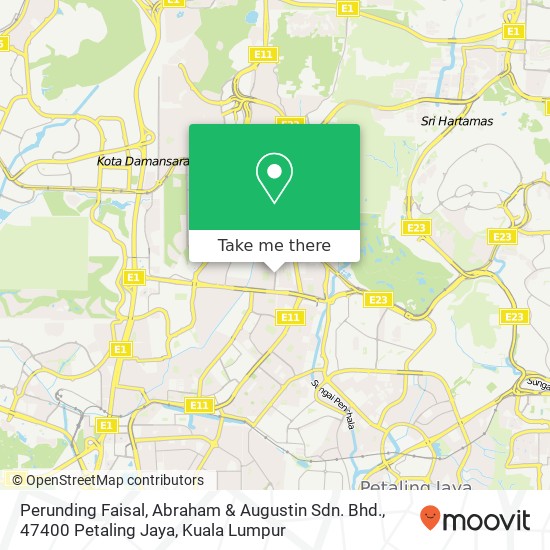 Peta Perunding Faisal, Abraham & Augustin Sdn. Bhd., 47400 Petaling Jaya