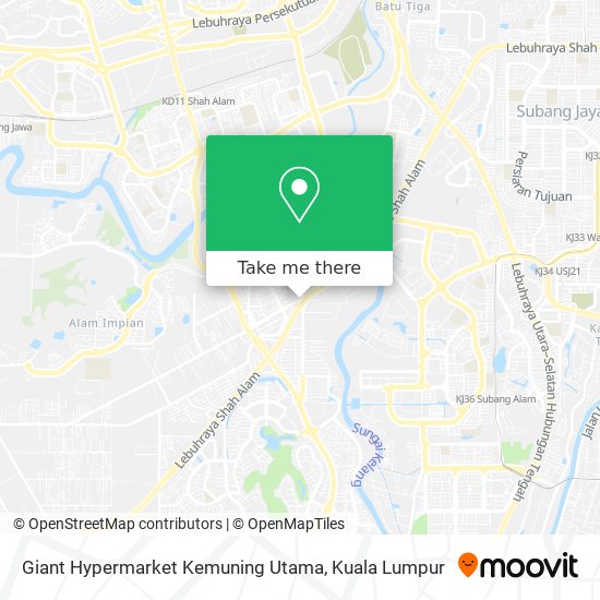 Peta Giant Hypermarket Kemuning Utama