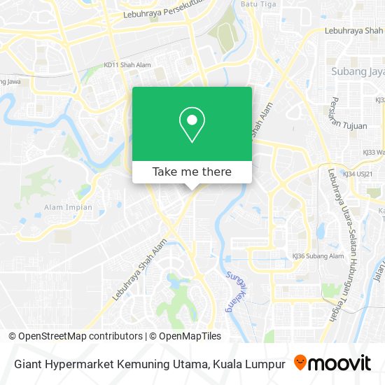 Peta Giant Hypermarket Kemuning Utama