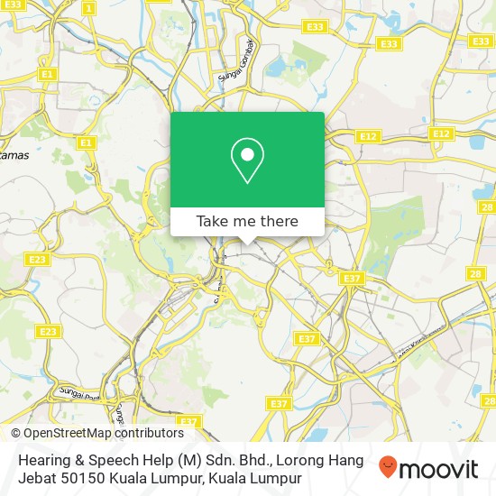 Hearing & Speech Help (M) Sdn. Bhd., Lorong Hang Jebat 50150 Kuala Lumpur map