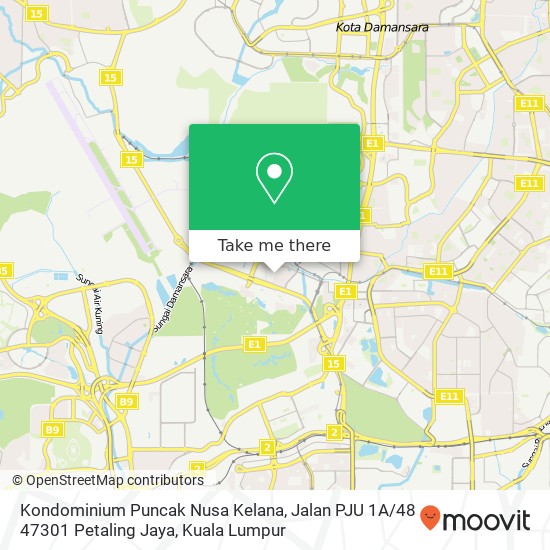 Kondominium Puncak Nusa Kelana, Jalan PJU 1A / 48 47301 Petaling Jaya map