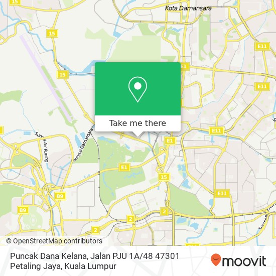 Peta Puncak Dana Kelana, Jalan PJU 1A / 48 47301 Petaling Jaya