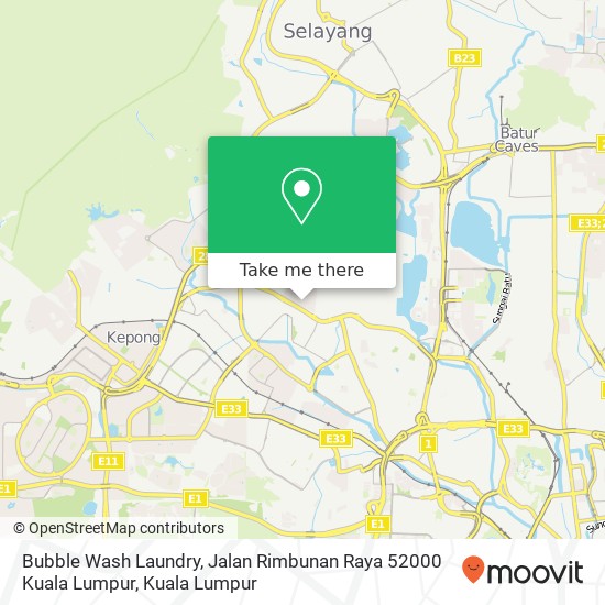 Peta Bubble Wash Laundry, Jalan Rimbunan Raya 52000 Kuala Lumpur