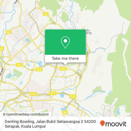 Peta Genting Bowling, Jalan Bukit Setiawangsa 3 54200 Setapak