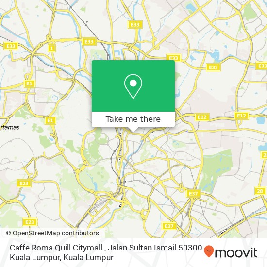Peta Caffe Roma Quill Citymall., Jalan Sultan Ismail 50300 Kuala Lumpur