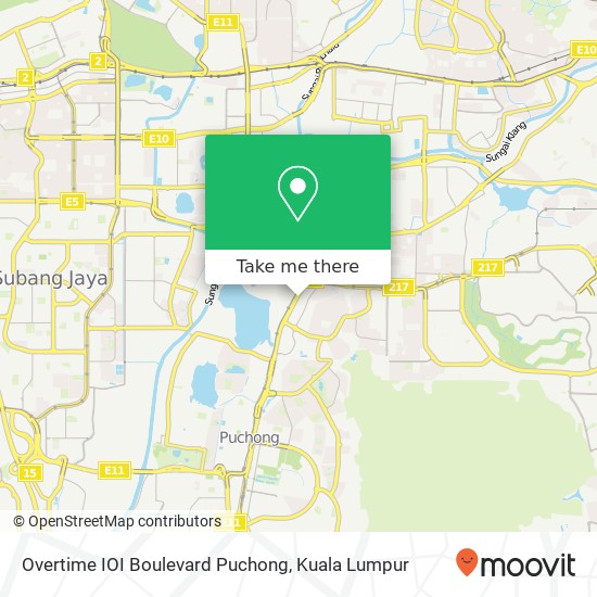 Overtime IOI Boulevard Puchong map