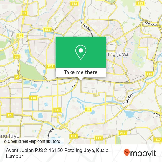 Avanti, Jalan PJS 2 46150 Petaling Jaya map