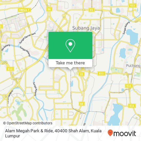 Peta Alam Megah Park & Ride, 40400 Shah Alam