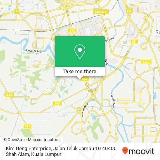 Peta Kim Heng Enterprise, Jalan Teluk Jambu 10 40400 Shah Alam