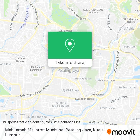 如何坐公交或捷运和轻快铁去petaling Jaya的mahkamah Majistret Munisipal Petaling Jaya Moovit