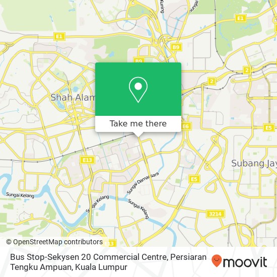 Bus Stop-Sekysen 20 Commercial Centre, Persiaran Tengku Ampuan map