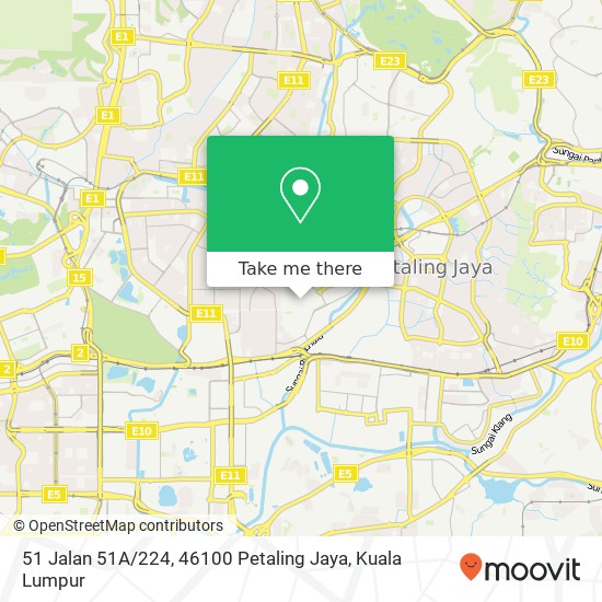 Peta 51 Jalan 51A / 224, 46100 Petaling Jaya